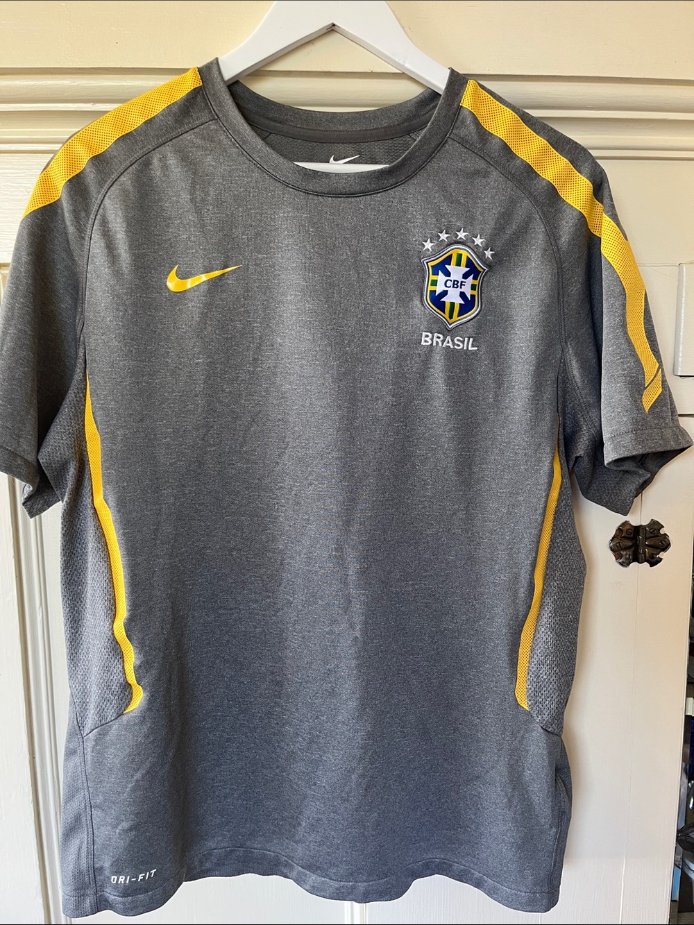 Nike Brasil Gray with Yellow Accent Training Tee